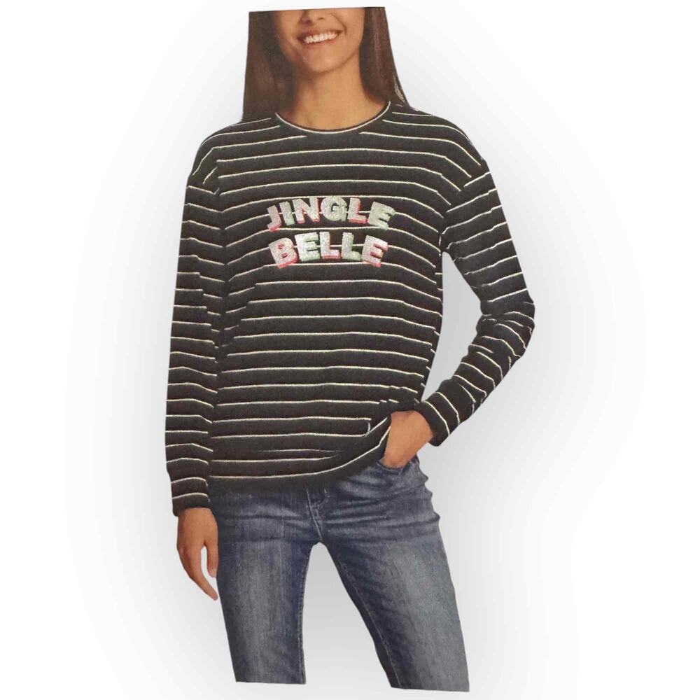 Ellen Tracy ‘Jingle Belle’ Long Sleeve Top - Size Small, Festive & Fun 621S
